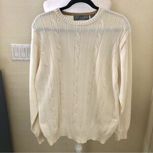 Oscar de la Renta Vintage Ivory Cable Knit Sweater